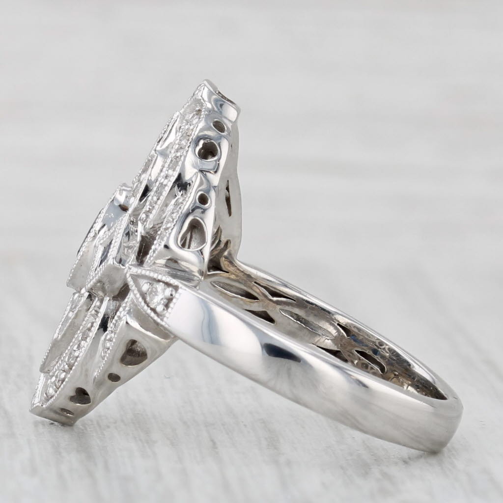 Light Gray Gabriel & Co 0.76ctw Blue Sapphire Diamond Ring 14k White Gold Size 7.25