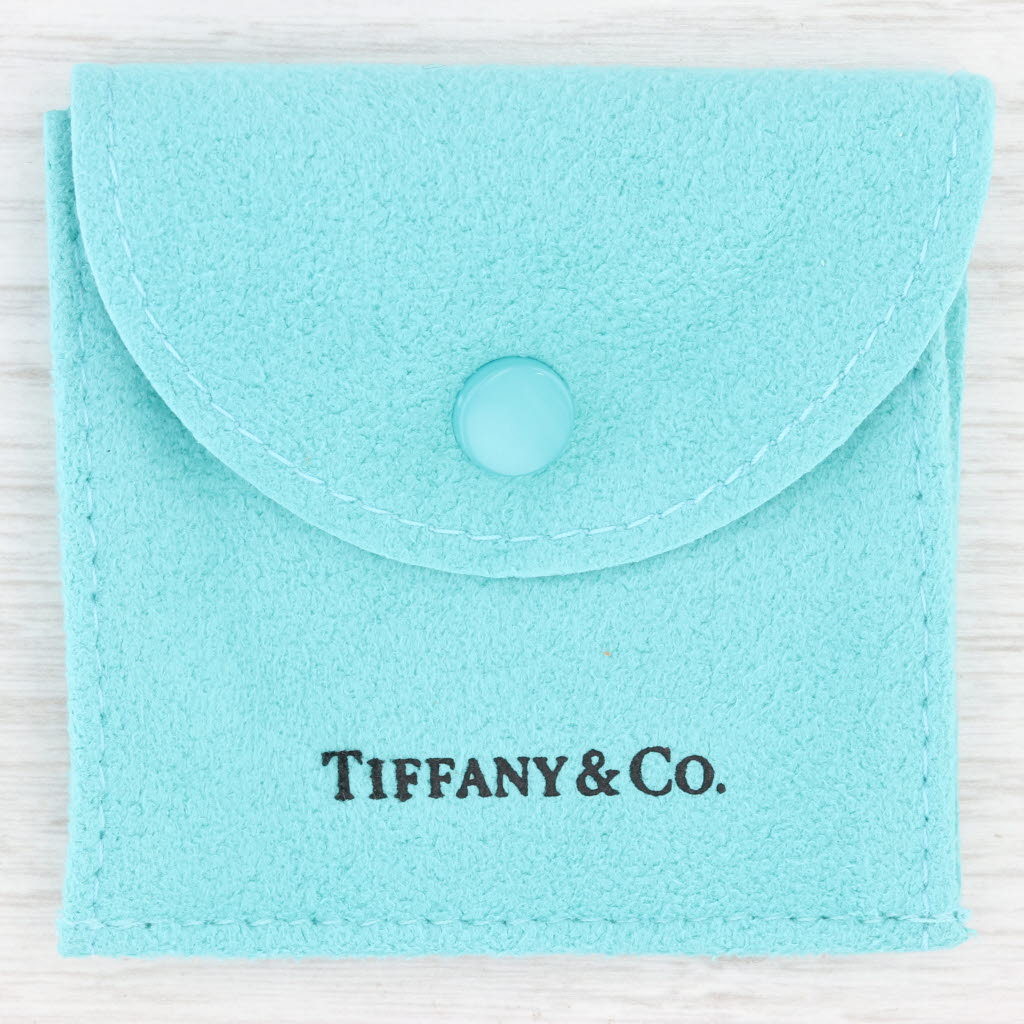 Powder Blue Tiffany & Co Infinity Knot Pendant Necklace w/ Pouch 18k Yellow Gold 15.25"