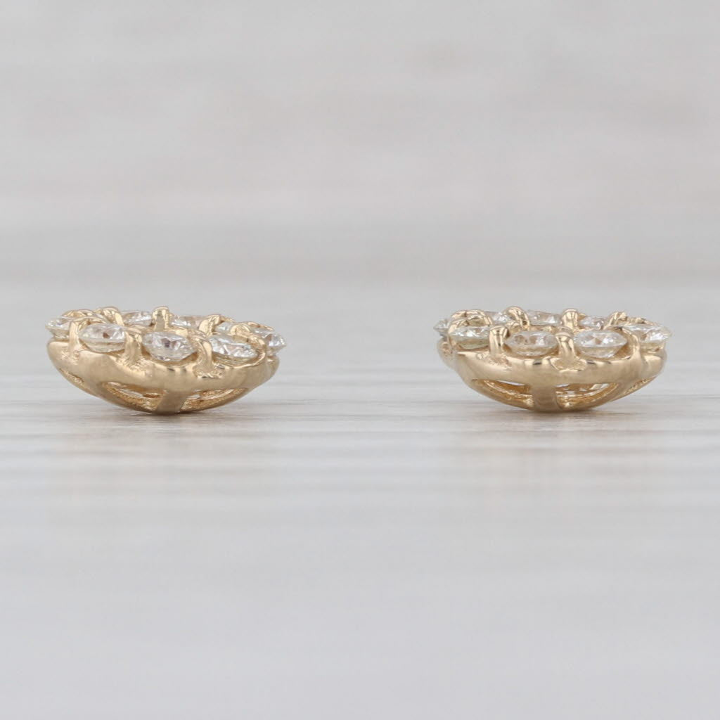 0.75ctw Diamond Earring Jackets Enhancers for Studs 14k Yellow Gold