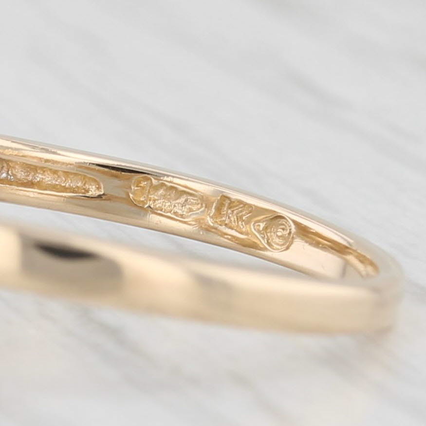 Light Gray 0.13ctw Marquise Diamond Engagement Ring 14k Yellow Gold Size 6.25 Bypass