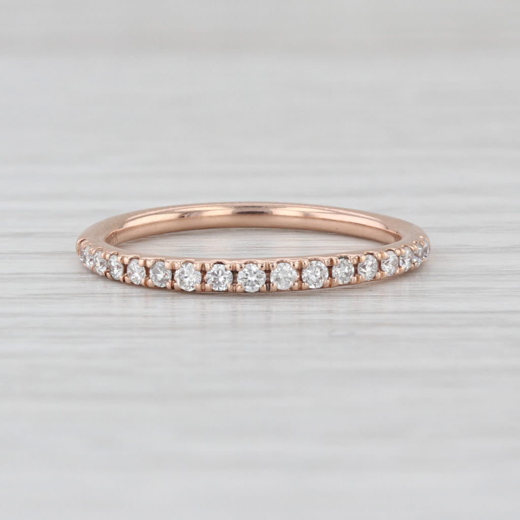0.23ctw Diamond Wedding Band 14k Rose Gold Size 7 Stackable Anniversary Ring