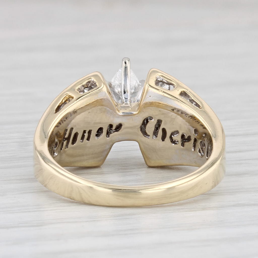 Light Gray 1.33ctw Marquise Diamond Engagement Ring 14k Yellow Gold Size 5.25