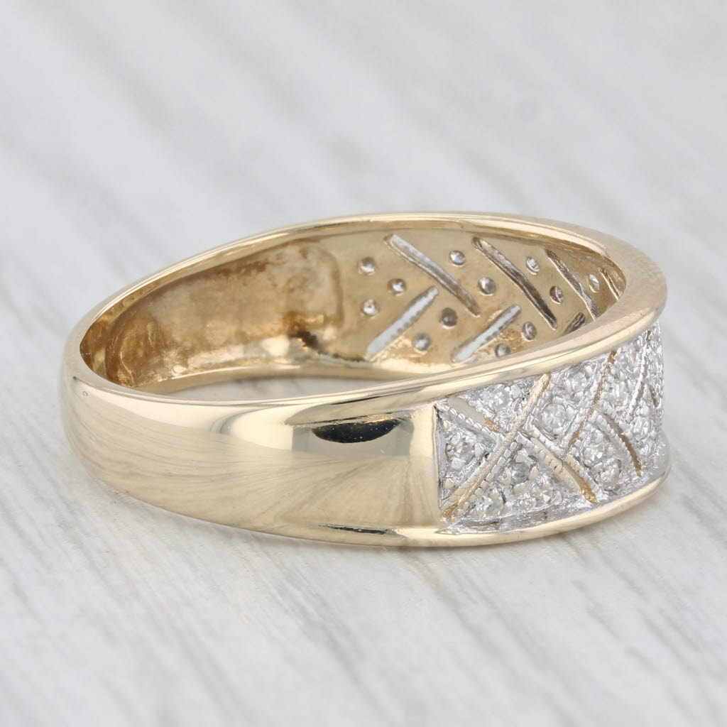 Light Gray 010ctw Diamond Ring 14k Yellow Gold Size 9.5 Wedding Band