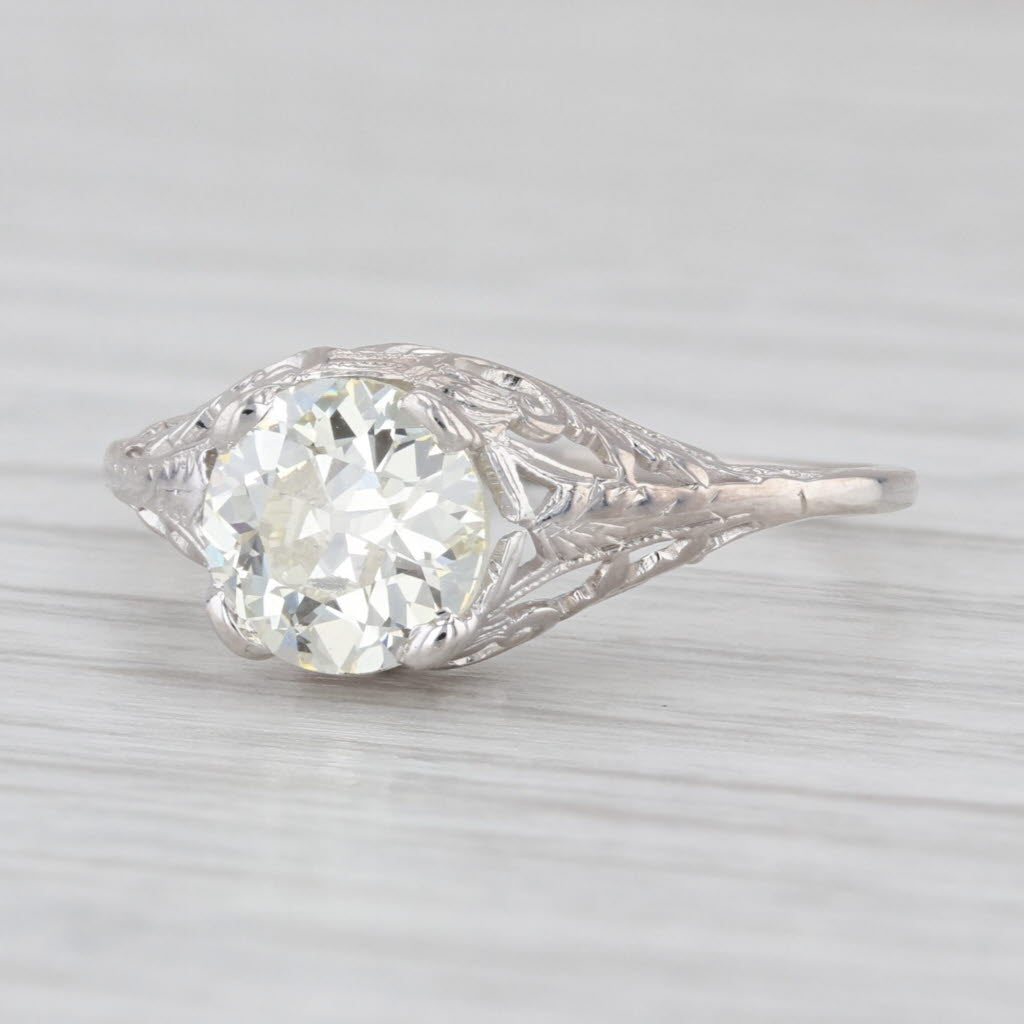 Art Deco 1.31ctw VS1 GIA Old European Cut Diamond Engagement Ring 14k Gold