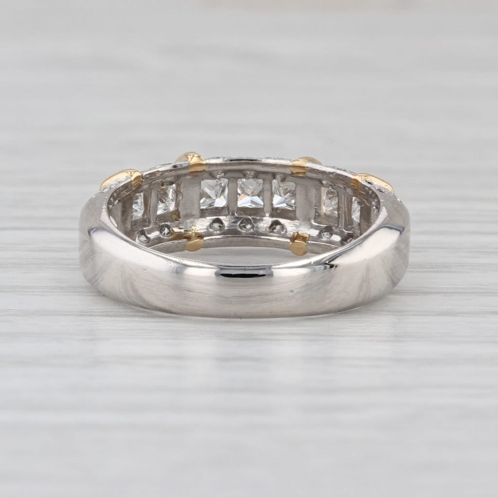 1.36ctw Diamond Wedding Anniversary Band Platinum 18k Gold Size 7 Ring Stackable