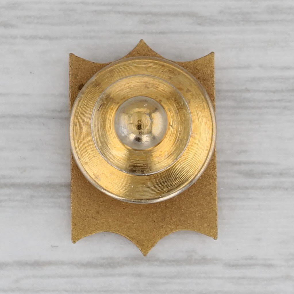 Gray Vintage Company Service Pin White Enamel "H" Gold Filled Tie Tac