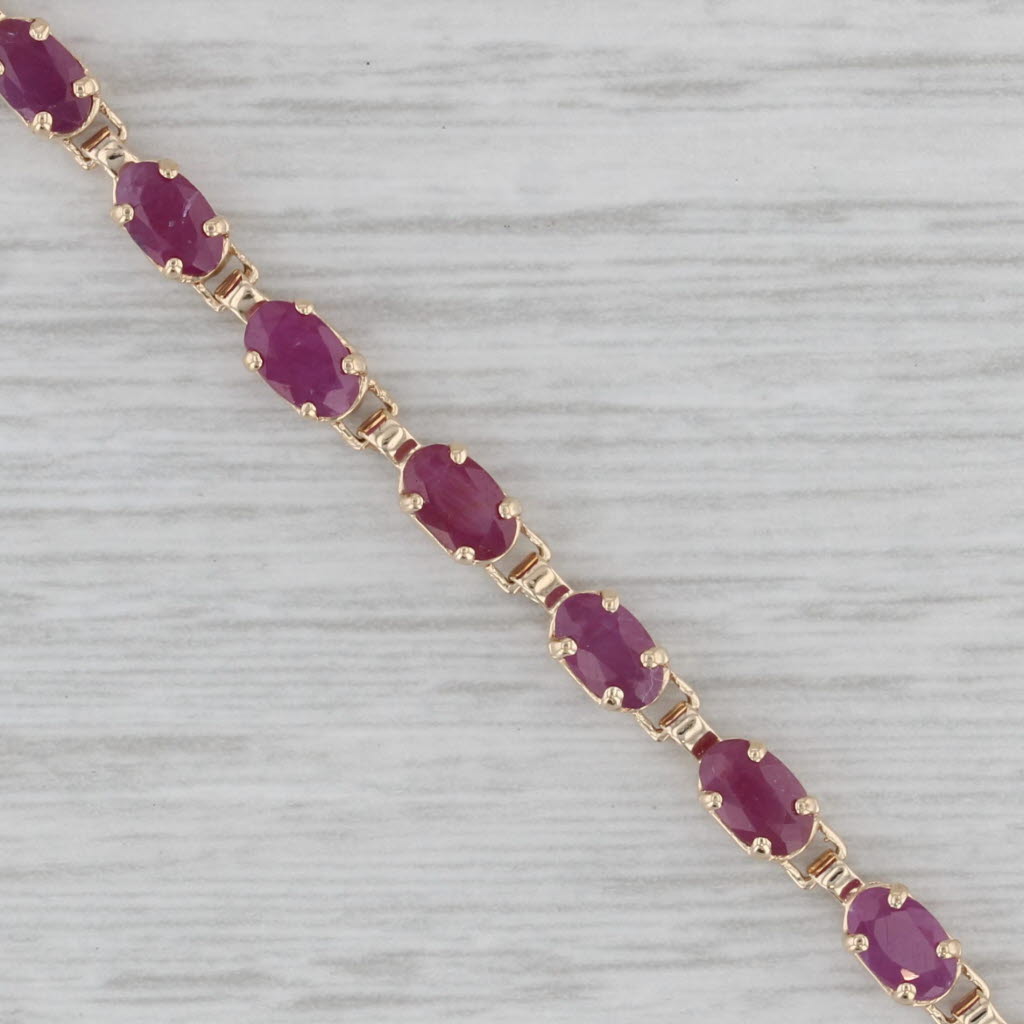 Gray 7.80ctw Ruby Tennis Bracelet 14k Yellow Gold 7" 3.4mm