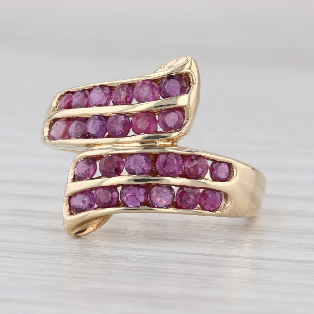 1.10ctw Ruby Bypass Ring 14k Yellow Gold Size 7.25
