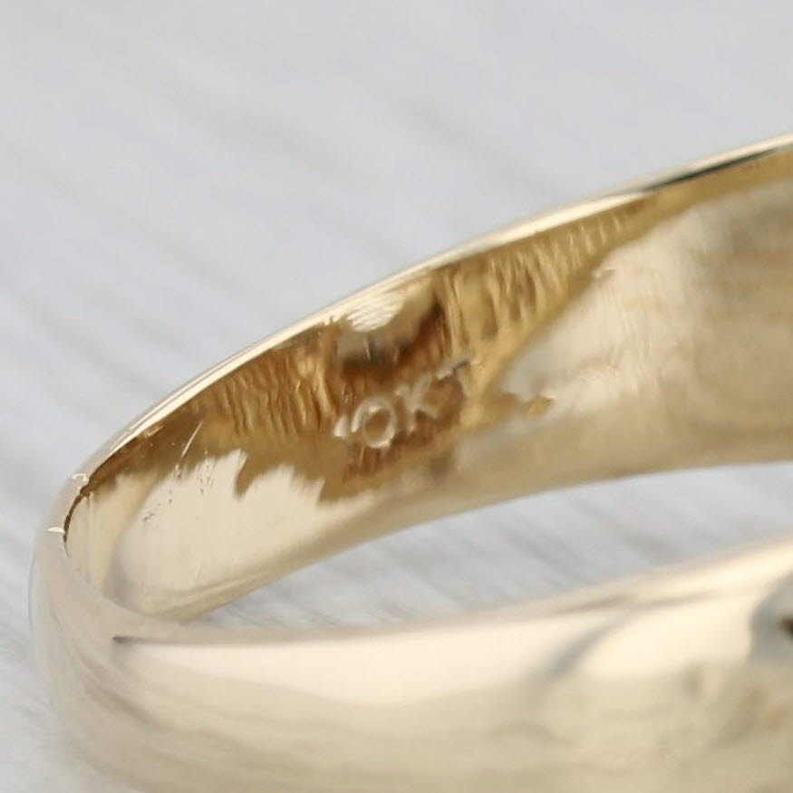 Gray Diamond Horseshoe Ring 10k Yellow White Gold Size 11.25 Nugget Band Western