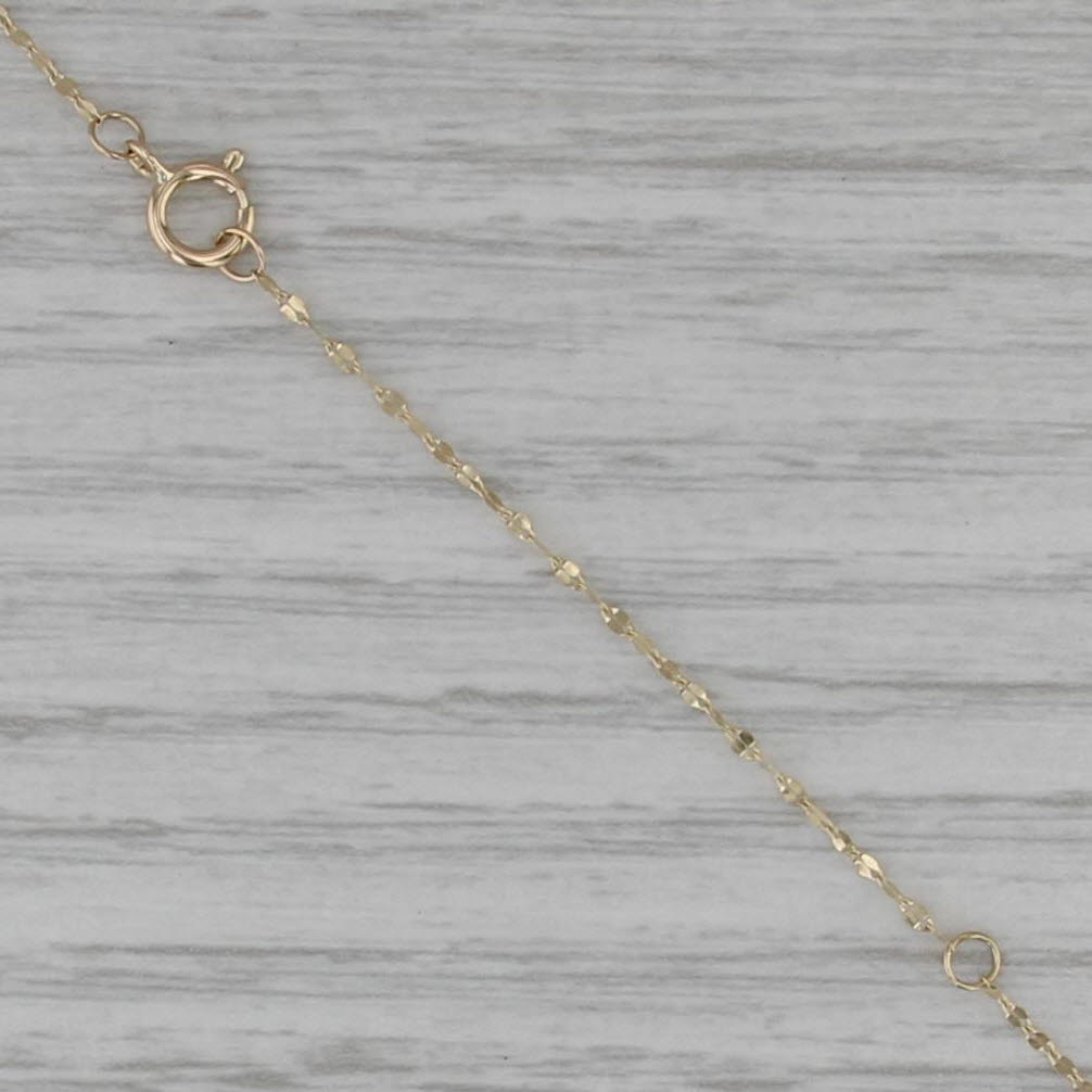 Assher Square Cubic Zirconia Pendant Necklace 14k Gold 16" 18" Mirror Chain