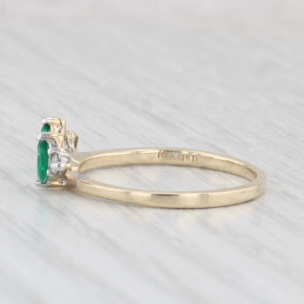 Simulated Emerald Green Glass Enhancer Ring 10k Gold Sz 6.75 Guard Jacket Bridal