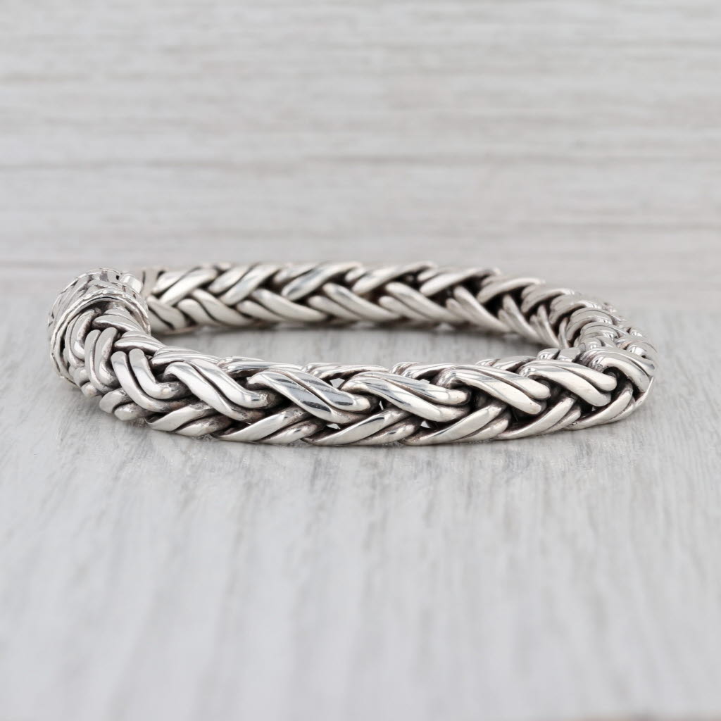 John Hardy Classic Wheat Chain Bracelet Sterling Silver 7.5" XL 8.2mm