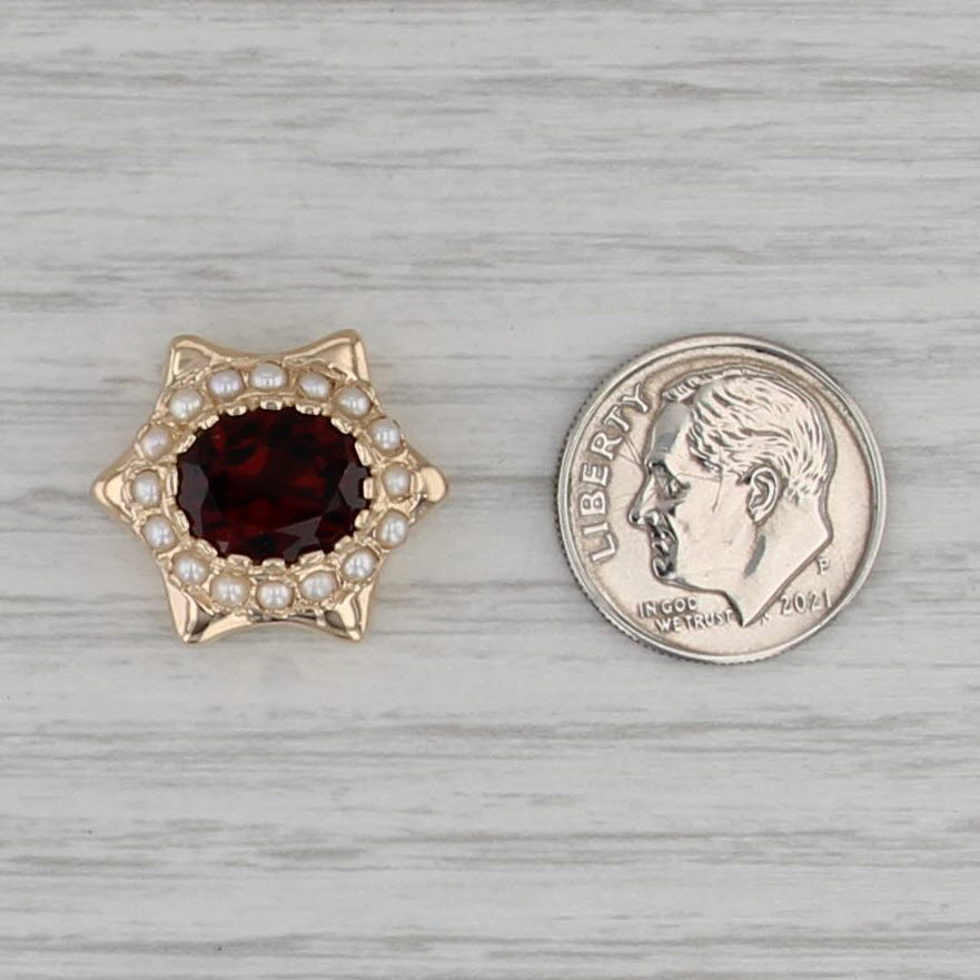 2.75ct Garnet Pearl Halo Star Slide Bracelet Charm 14k Yellow Gold Richard Klein