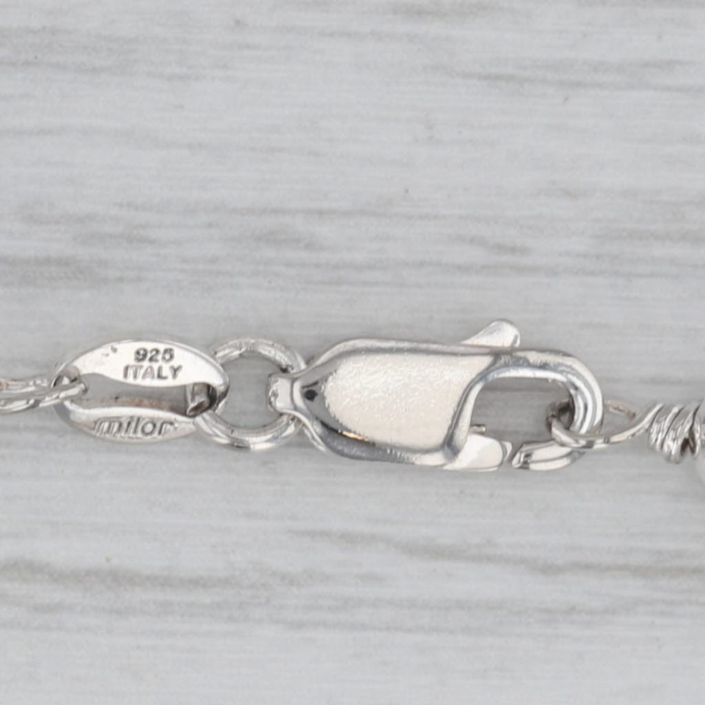 Gray Milor Italy 4 Chain Rolo Chain Necklace Sterling Silver 18"