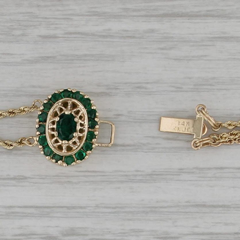 Richard Klein Slide Charm Bracelet 14k Yellow Gold 7" 1.12ctw Emerald Clasp