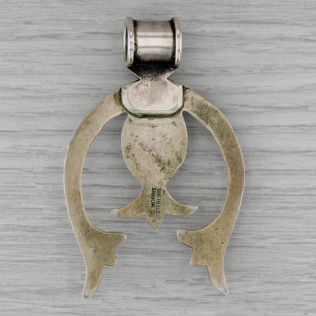 D Morris Large Naja Pendant Sterling Silver Turquoise Navajo Native American