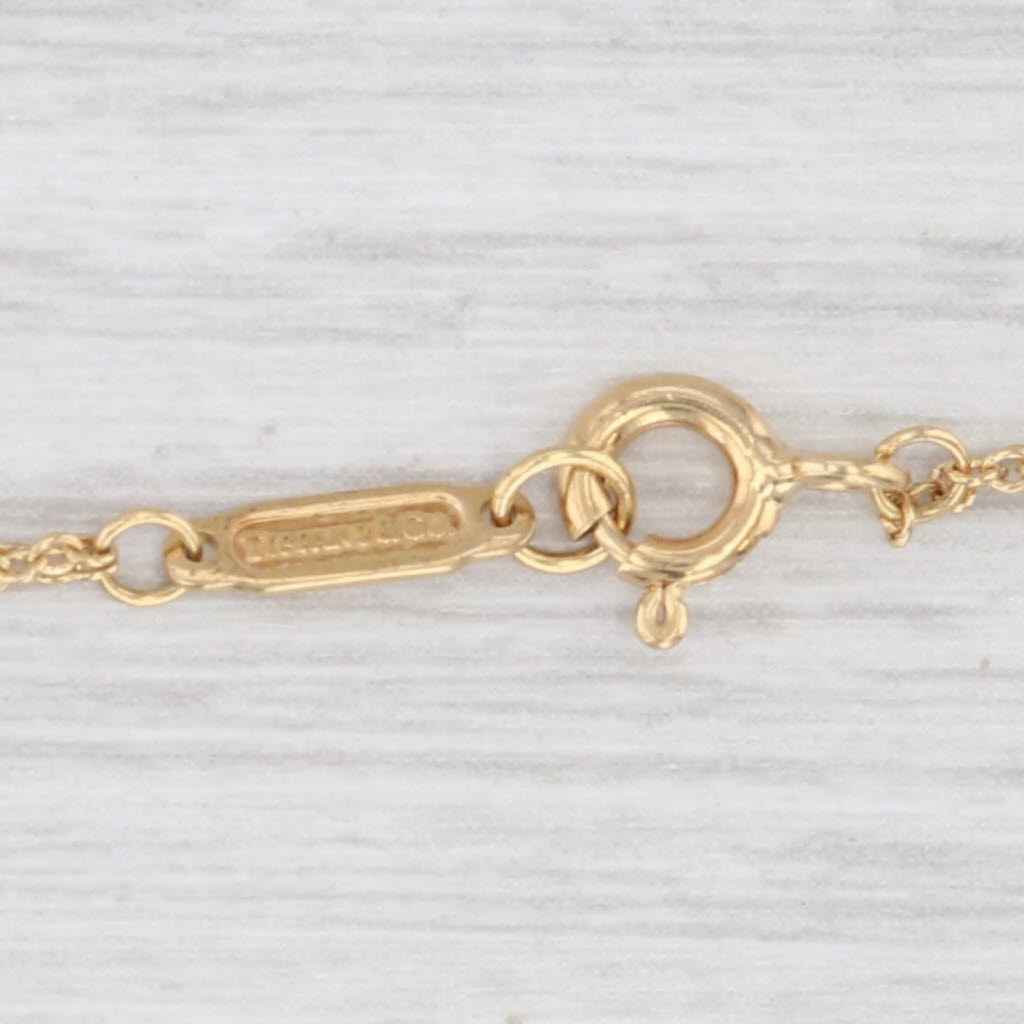 Light Gray Tiffany & Co Infinity Knot Pendant Necklace w/ Pouch 18k Yellow Gold 15.25"