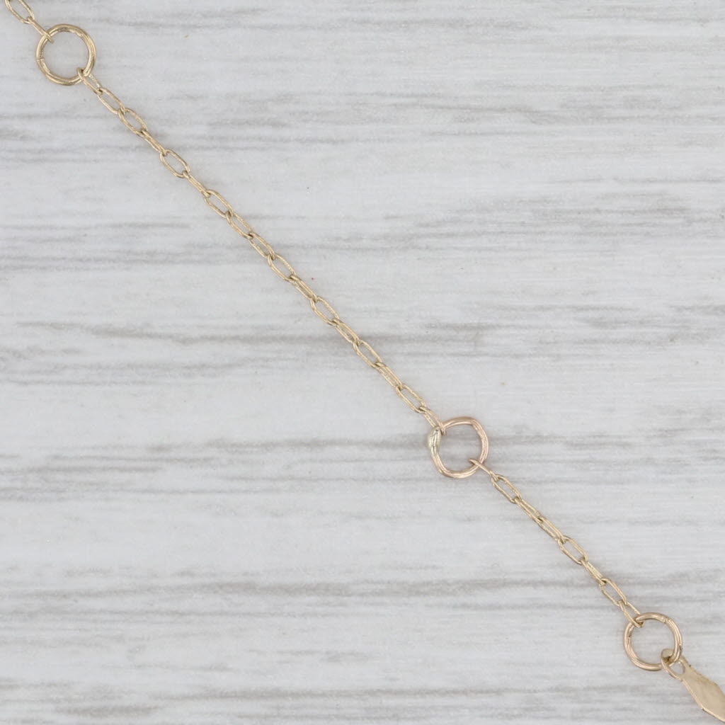 Light Gray 0.10ctw Diamond MOM Necklace 14k Yellow Gold Adjustable Cable Chain