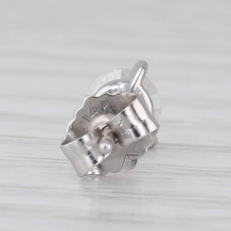 0.29ct Single Diamond Stud Earring 14k White Gold Round Solitaire Studs