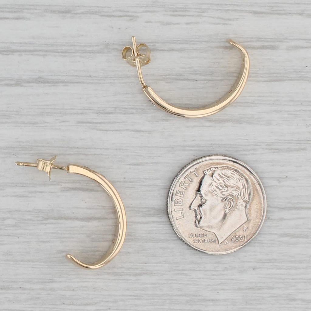 Gray 0.50ctw Diamond J-Hook Drop Earrings 14k Yellow Gold
