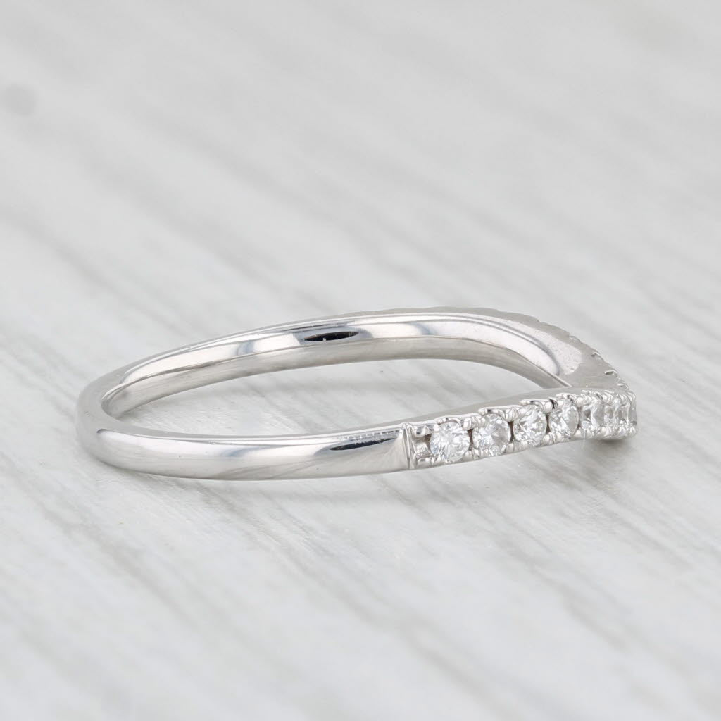 Light Gray 0.20ctw Contoured Diamond Ring 14k White Gold Size 5.5 Guard Enhancer Band