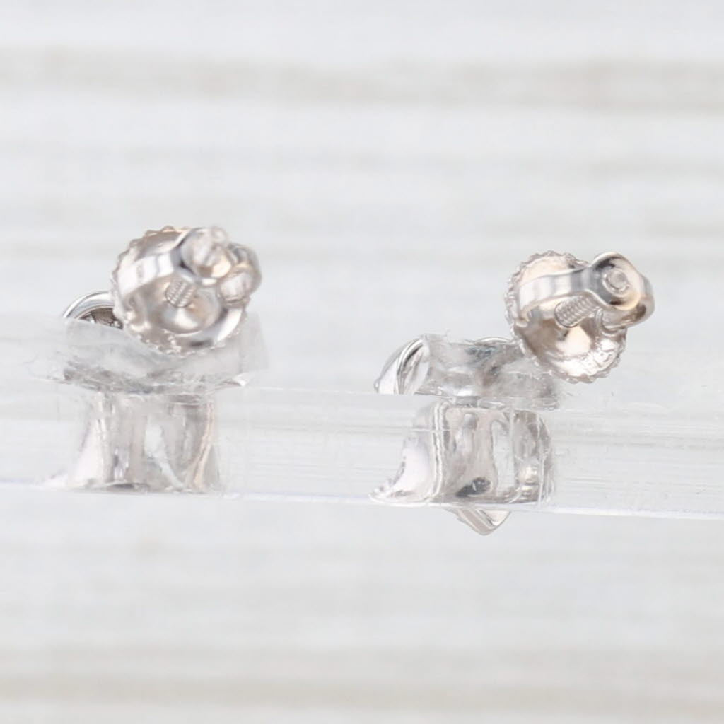 Light Gray 0.16ctw Blue Diamond Halo Heart 10k White Gold Stud Earrings