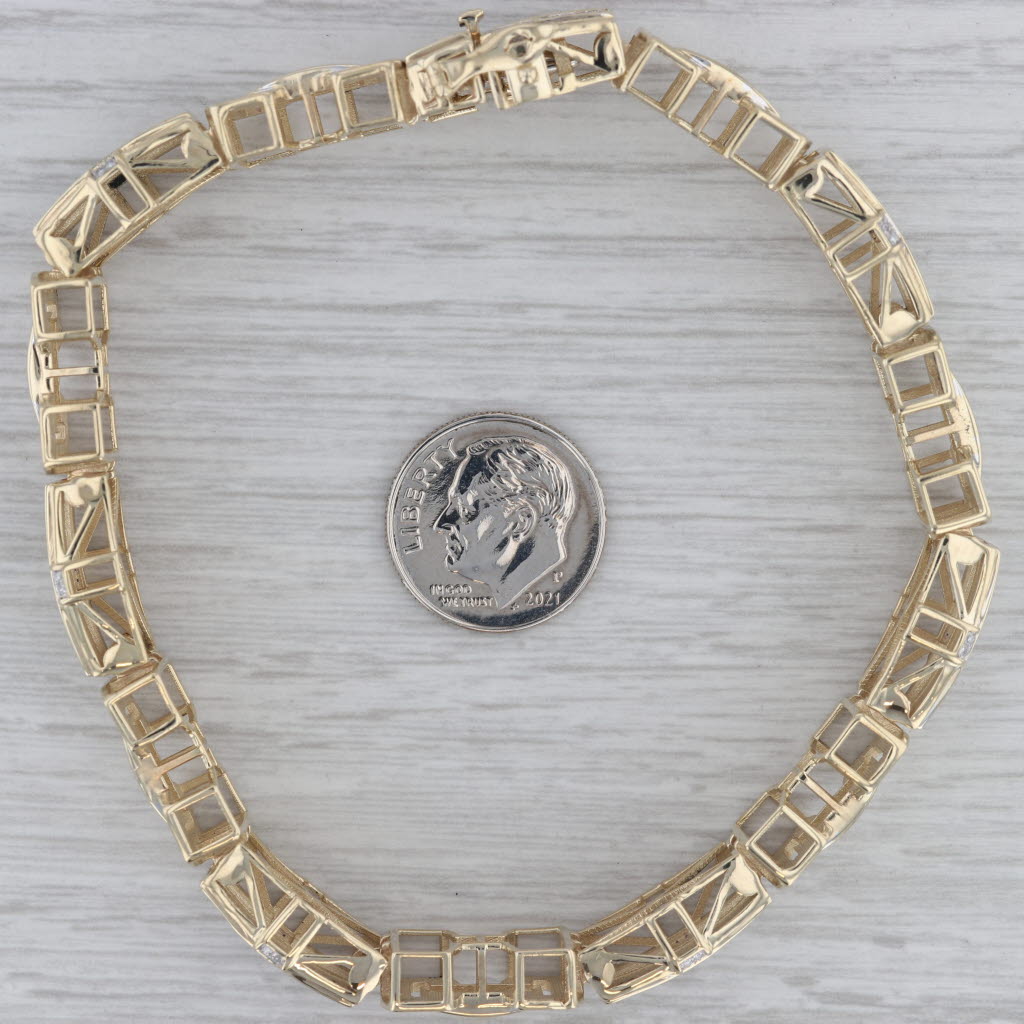 Gray 2.50ctw Diamond 10k Yellow Gold 9" Bracelet