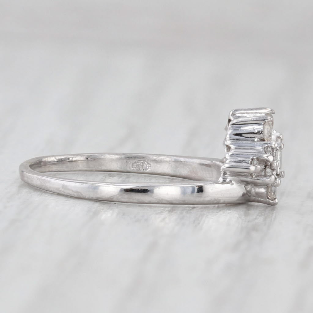 0.26ctw Diamond Ring Ehancer Guard Jacket 14k White Gold Wedding Band Size 6.5