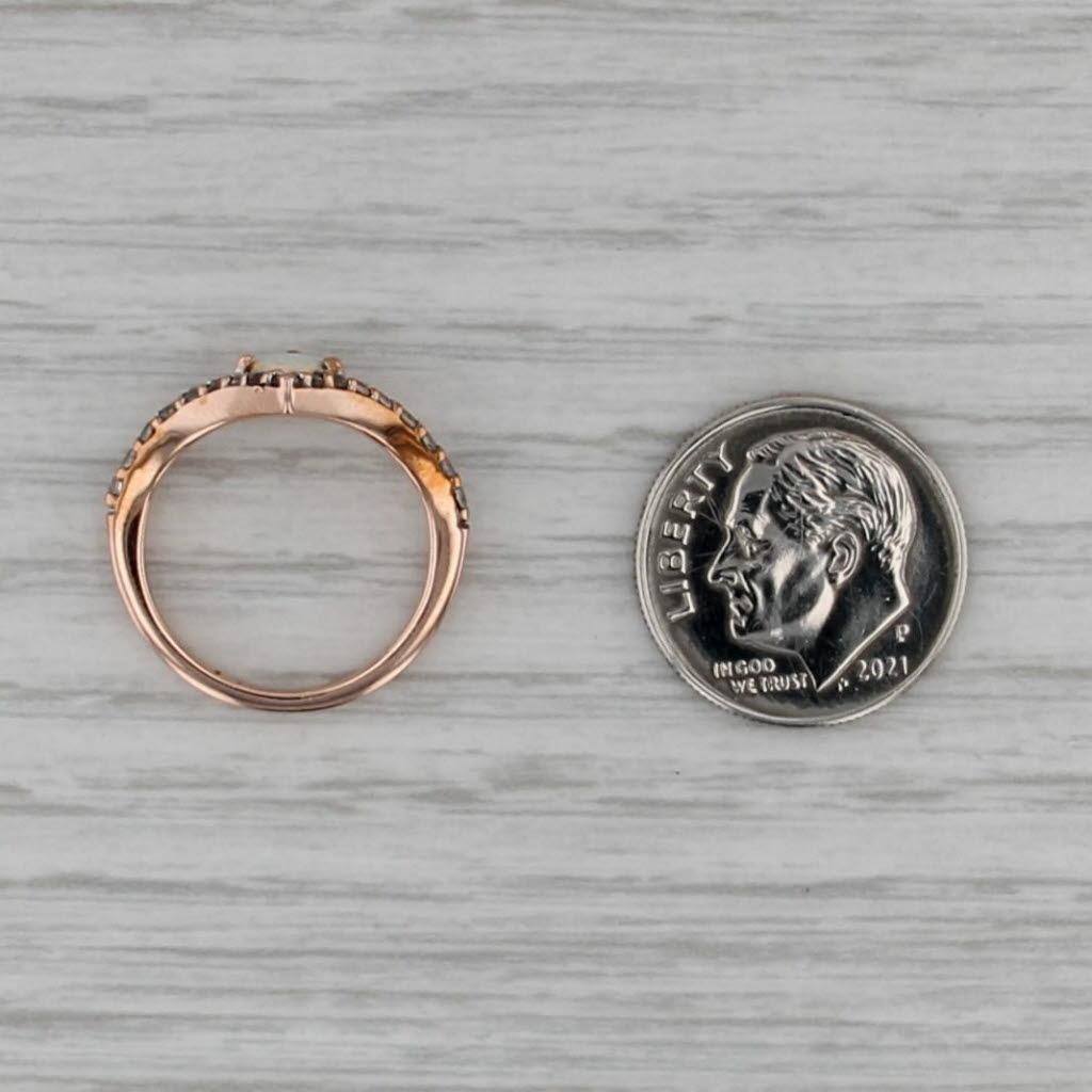 Lab Created Opal Sapphire Contoured Ring 10k Rose Gold Size 4