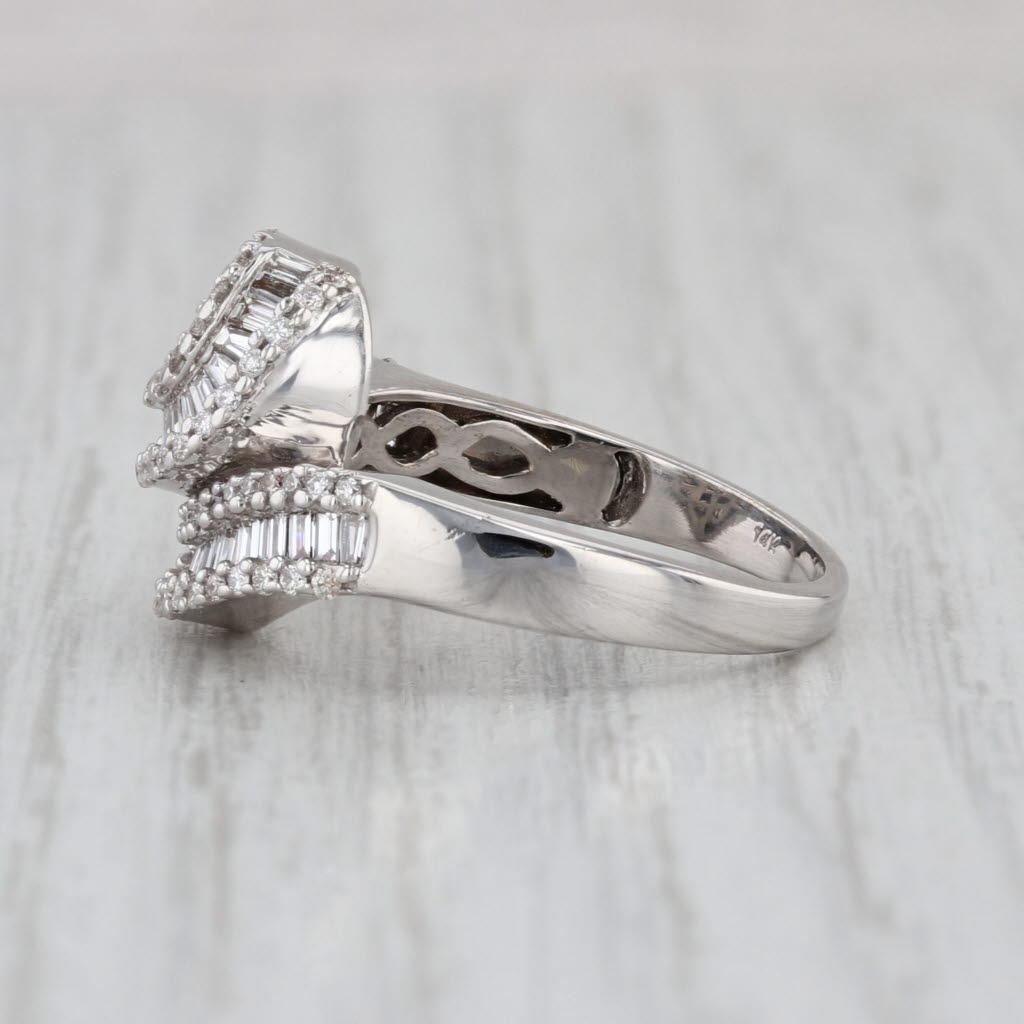 1ctw Diamond Loop Knot Bypass ring 14k White Gold 14k White Gold Size 7