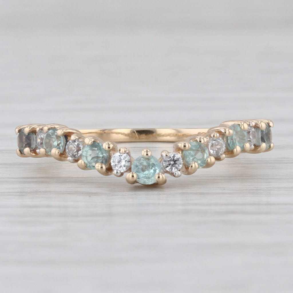0.70ctw Zircon Alexandrite Contoured Ring Guard 10k Yellow Gold Size 7 COA