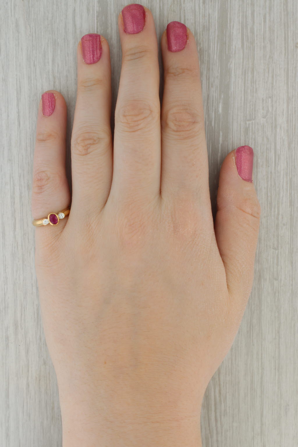 0.50ctw Ruby Diamond Ring 18k Yellow Gold Size 6