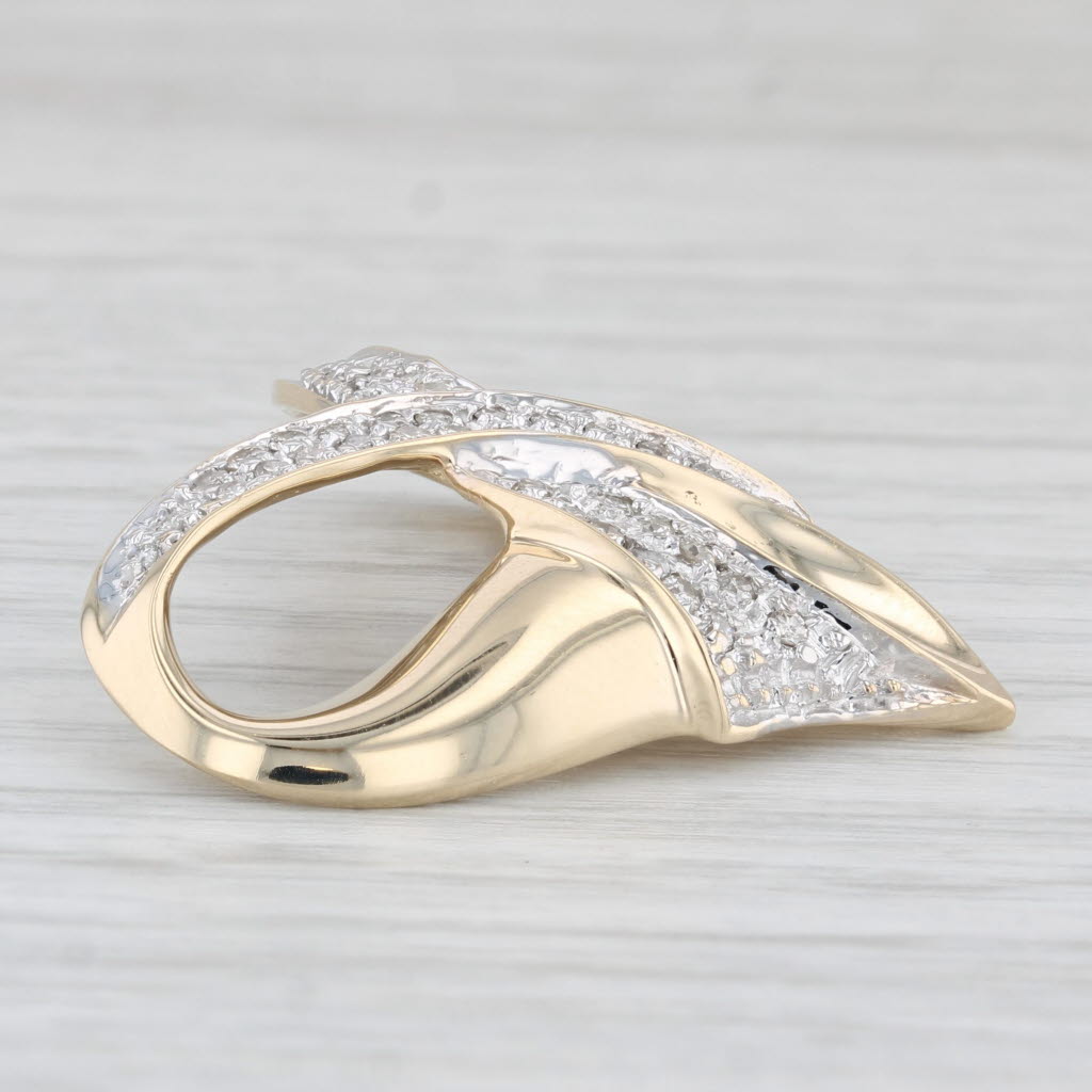 Light Gray 0.36ctw Diamond Heart Statement Pendant 14k Yellow Gold