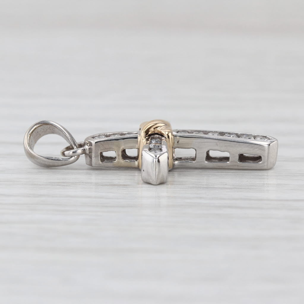 0.25ctw Diamond Knot Cross Pendant 14k White Yellow Gold