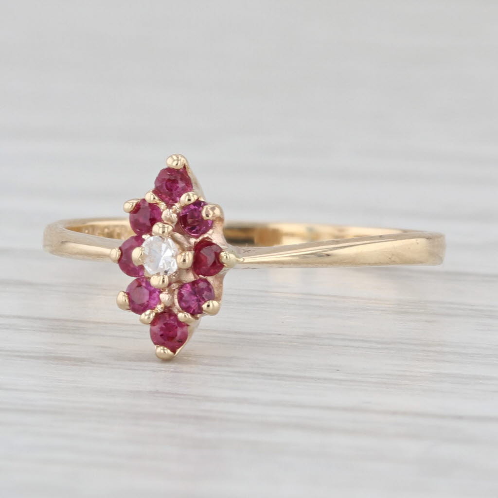 0.16ctw Ruby Diamond Ring 10k Yellow Gold Size 5.75