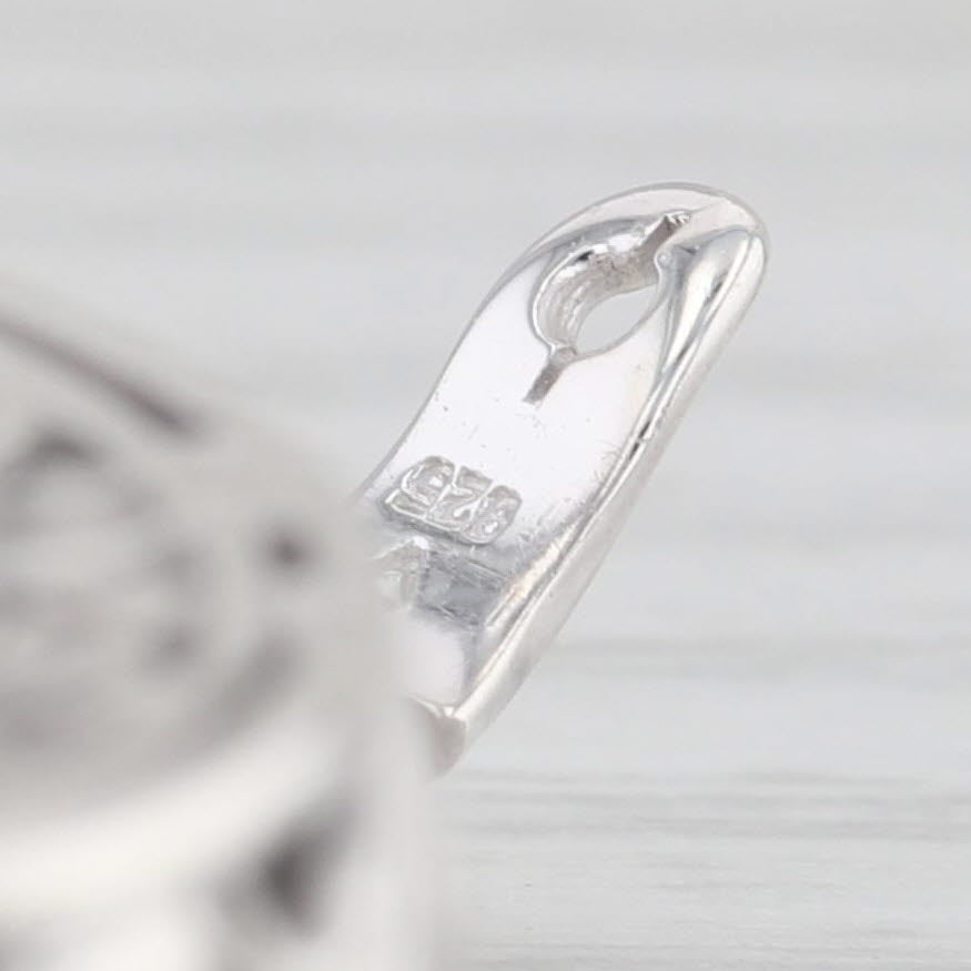 Light Gray 21.75ct London Blue Topaz Teardrop Pendant Sterling Silver Floral Statement
