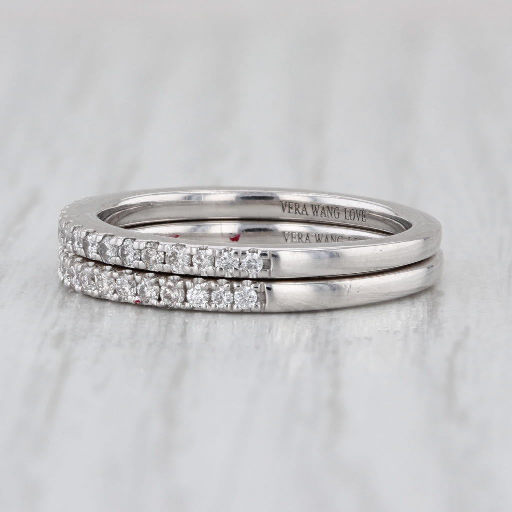 Vera Wang 0.39ctw Diamond Bands w/ Box 14k Gold Wedding Anniversary Stackable