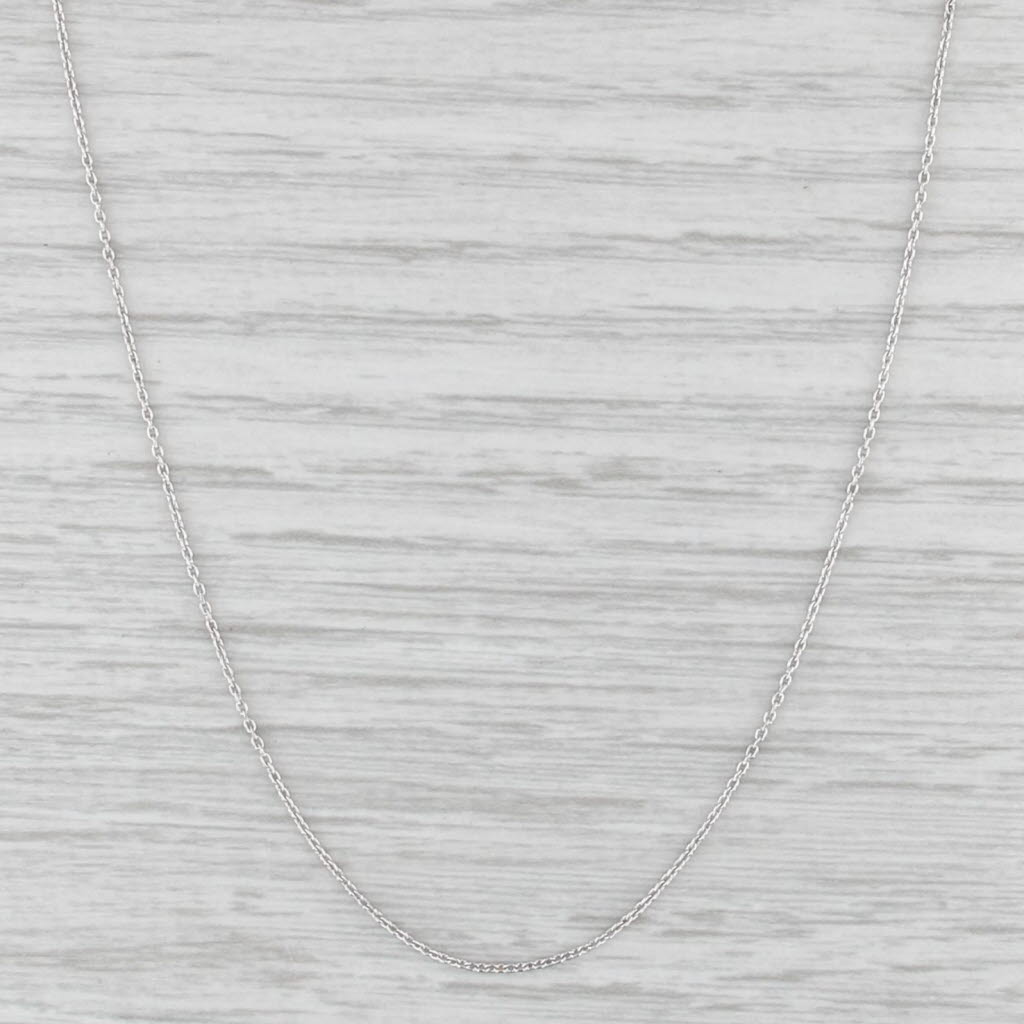New Cable Chain Necklace 14k White Gold 0.9mm Adjustable 16" 17" 18"