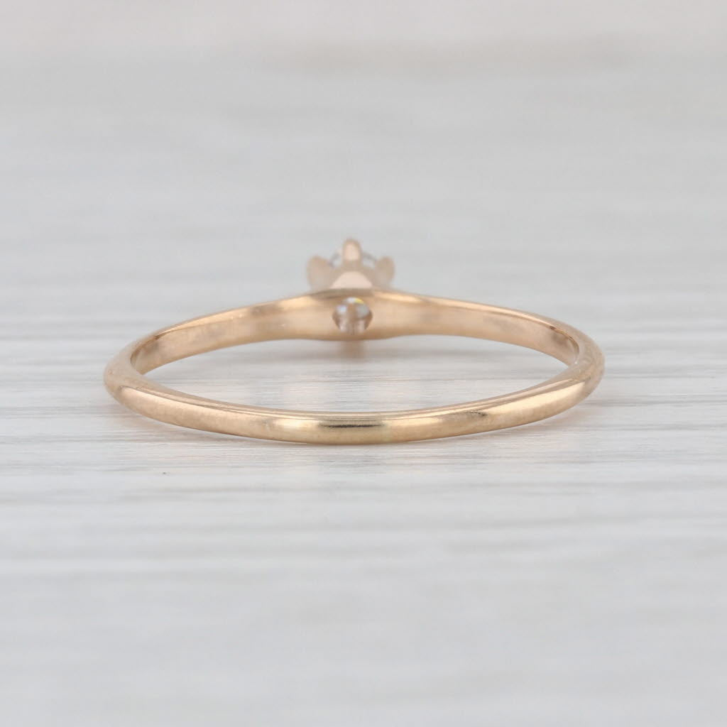 Antique 0.14ct Round Diamond Solitaire Engagement Ring 14k Yellow Gold Size 9