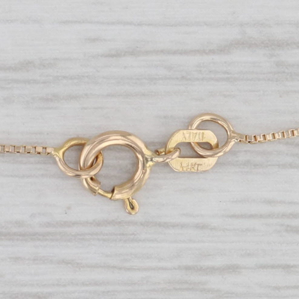 Gray 18" Box Chain Necklace 14k Yellow Gold 0.6mm