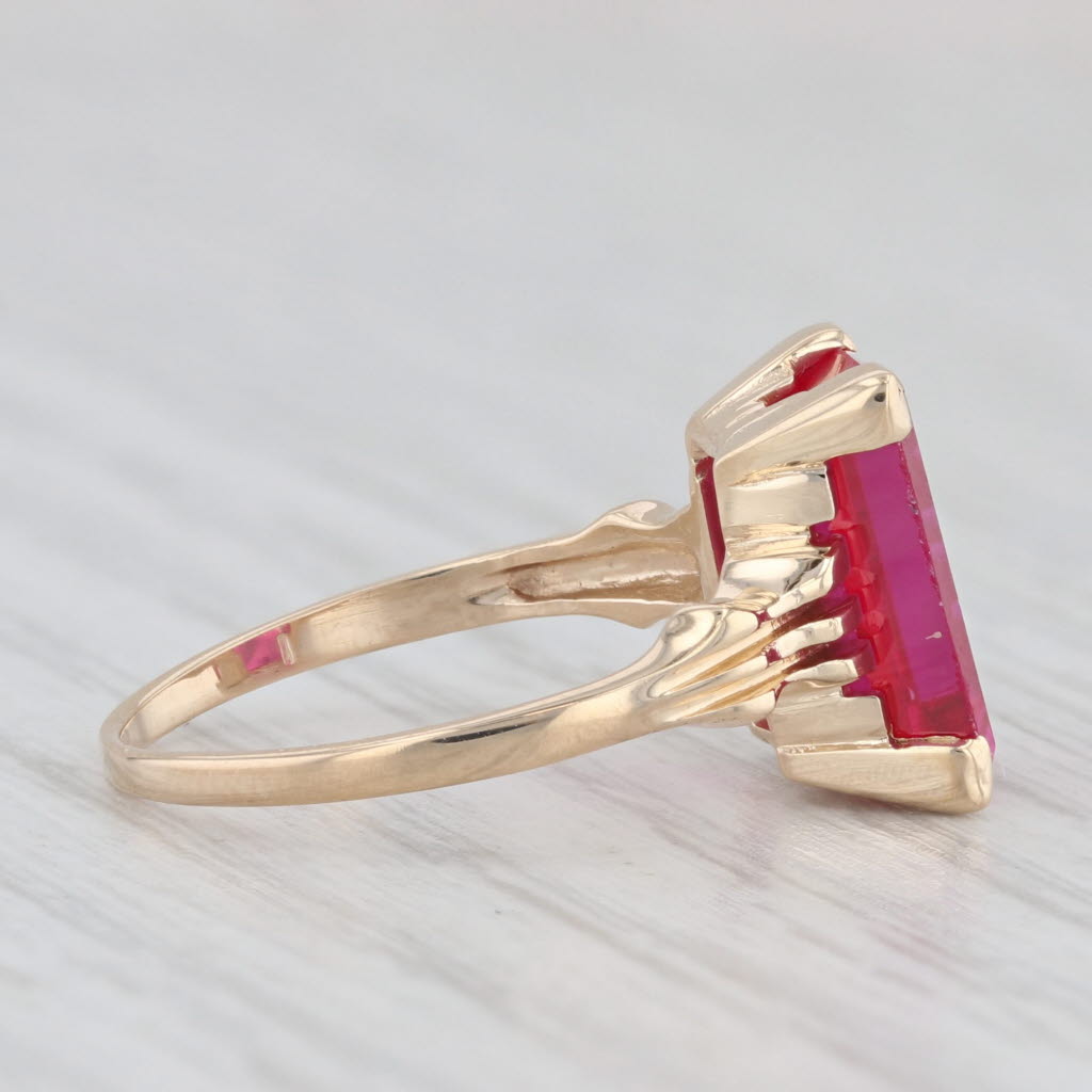 Light Gray 4.25ct Lab Created Ruby Solitaire Ring 10k Yellow Gold Size 5