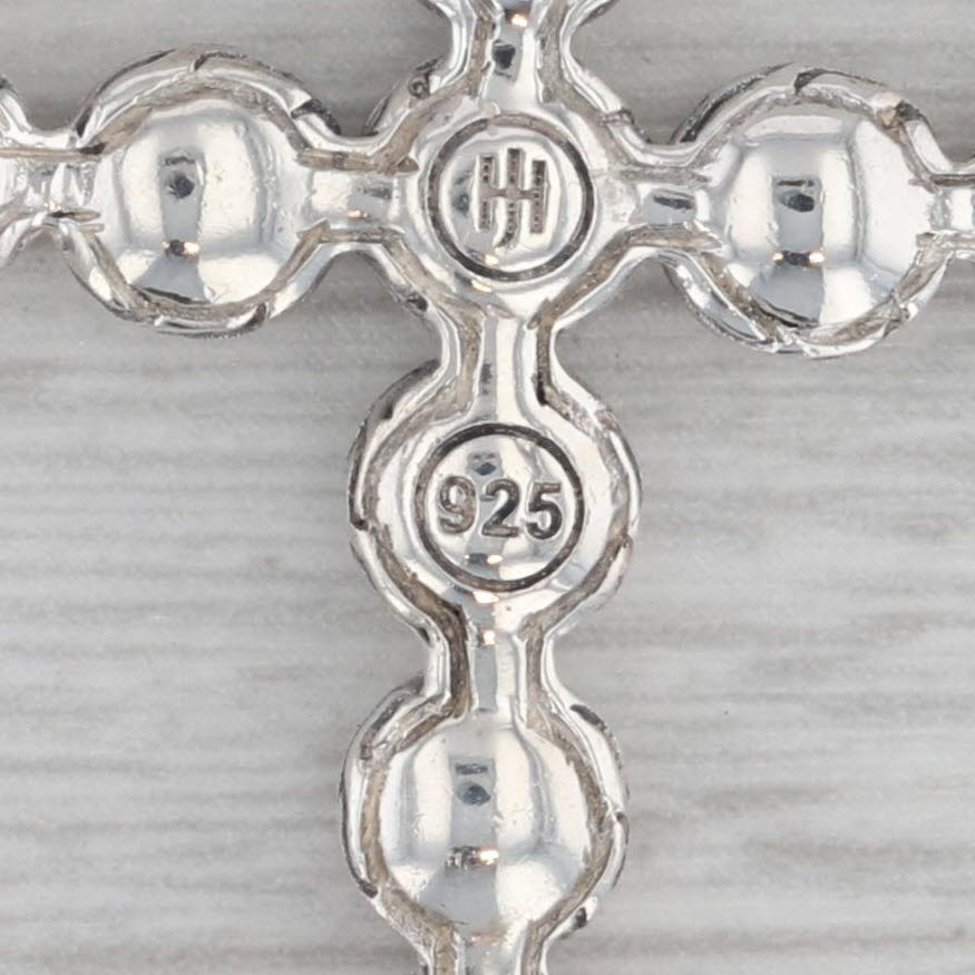 Gray John Hardy Palu Collection Disc Cross Pendant Necklace Sterling Silver 16"-18"