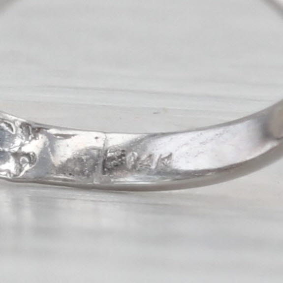 Light Gray Vintage 1.61ctw Aquamarine Diamond Art Deco Filigree Ring 14k White Gold Size 4