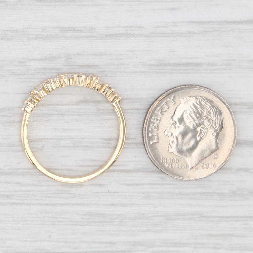 Light Gray New 0.43ctw Diamond Wedding Band 14k Yellow Gold Stackable Anniversary Ring 6.75