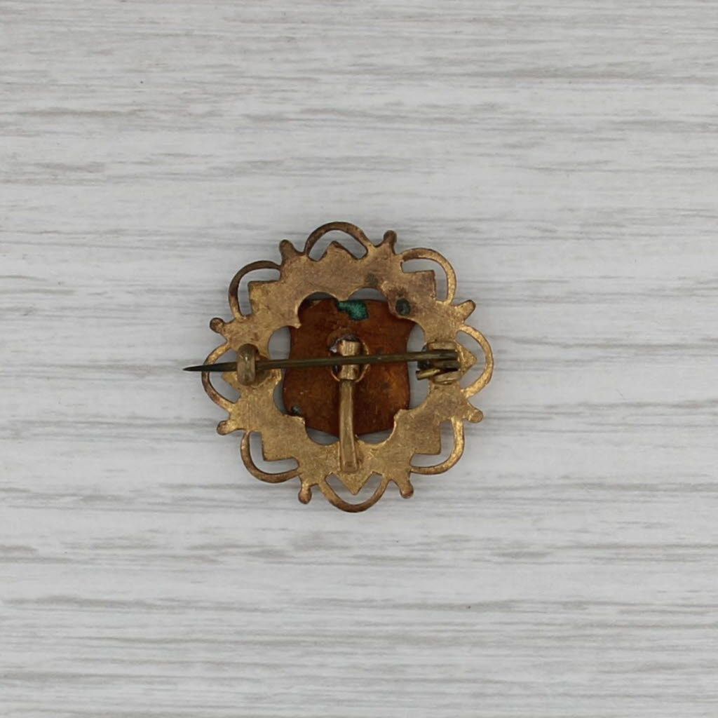 Antique Edinburgh Scotland Souvenir Pin Gold Filled Enamel Brooch