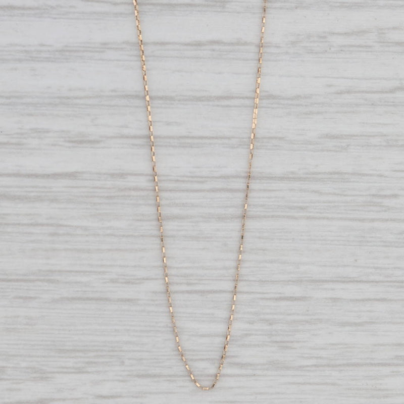 Fine Elongated Box Chain Necklace 10k Yellow Gold 18" 0.7mm