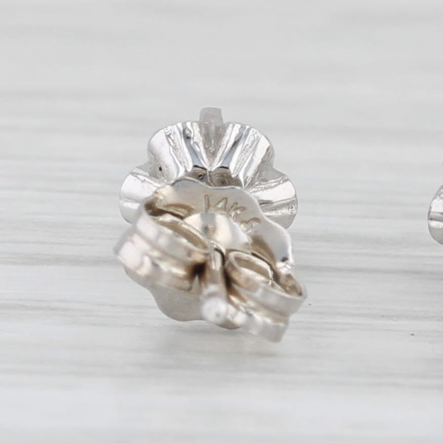 Light Gray 0.18ctw Diamond Round Solitaire Buttercup Stud Earrings 10k White Gold