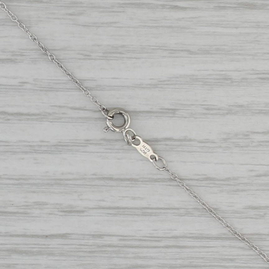 0.20ctw Diamond Halo Pendant Necklace Sterling Silver 18.25" Cable Chain