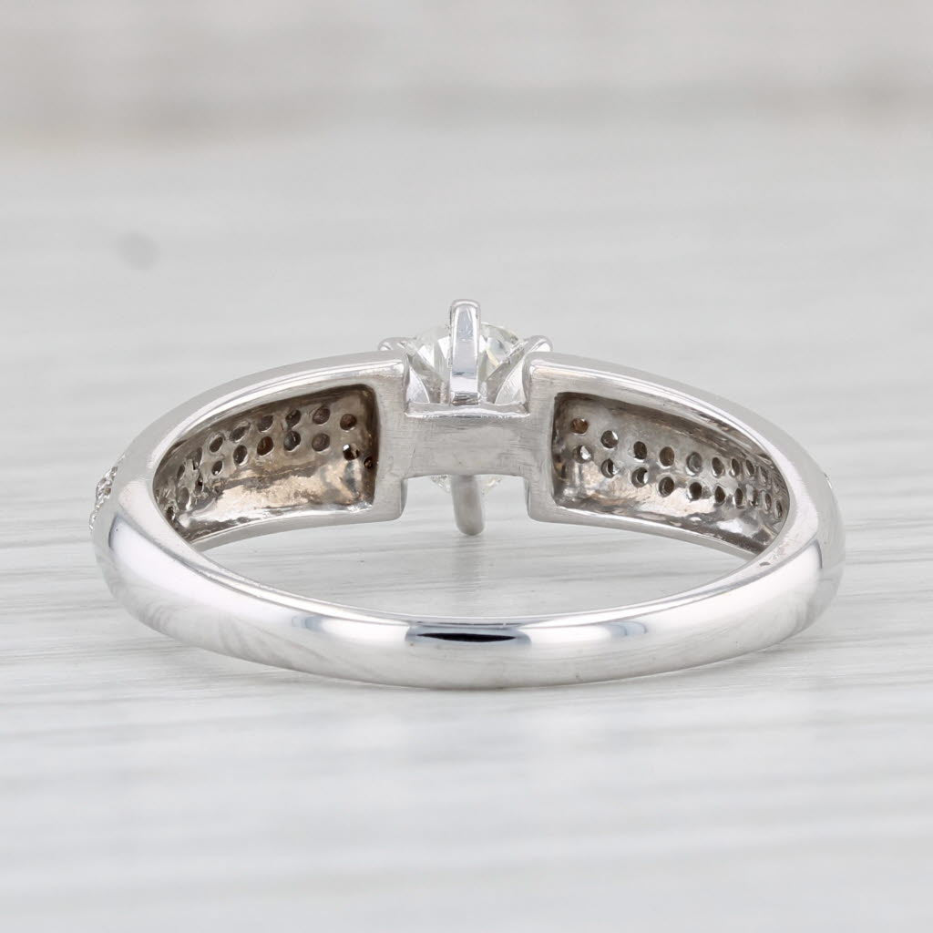 Light Gray 0.72ctw Pear Diamond Engagement Ring 14k White Gold Size 9 Pave Accents