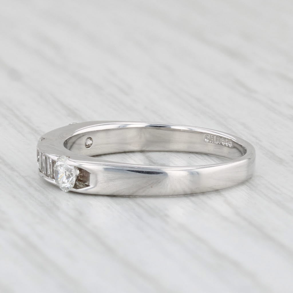 Light Gray 0.49ctw Diamond Ring 14k White Gold Size 5.25 Wedding Band Stackable